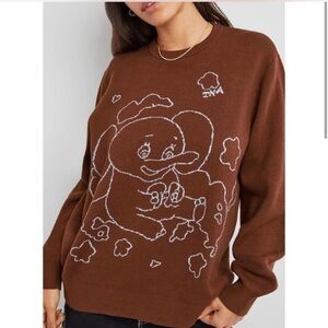 Aritzia TNA brown elephant sweater